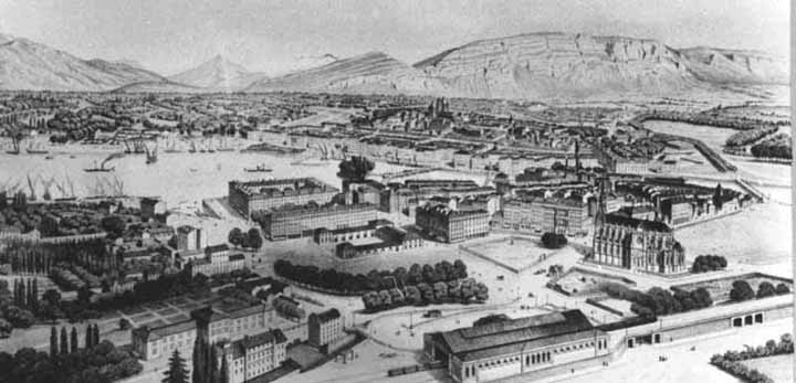 Genève et la rade vers 1860