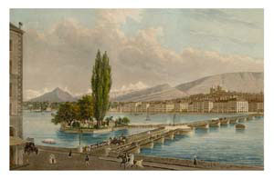 Le Pont de l'Ile, par Dubois -  chez Jullien, Genève